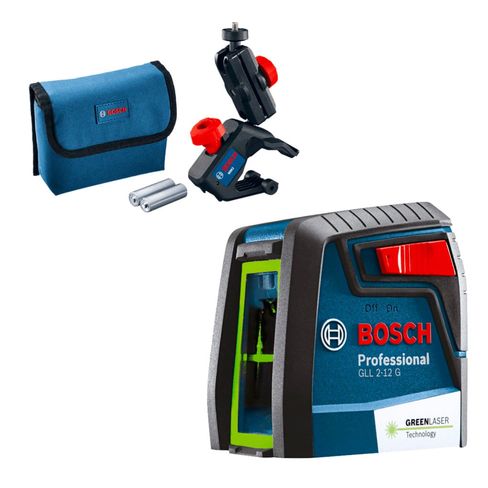 Nivel Láser verdes Bosch GLL 2-12 G alcance 12m con soporte